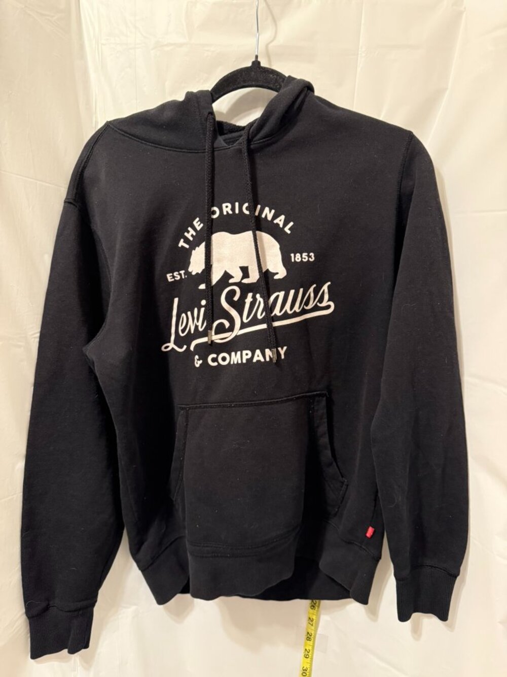 Levis Original 1853 Bear Logo Black Hoodie Size S